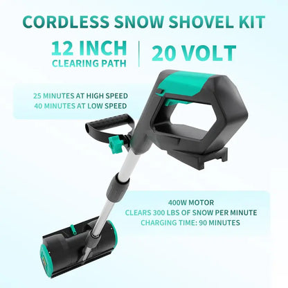 Cordless Electric Snow Shovel, 12-Inch Clearing Width