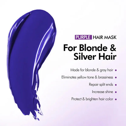 Karseell Maca Power Purple Hair Mask – Toning Conditioner for Blonde, Silver & Gray Hair 16.9 oz
