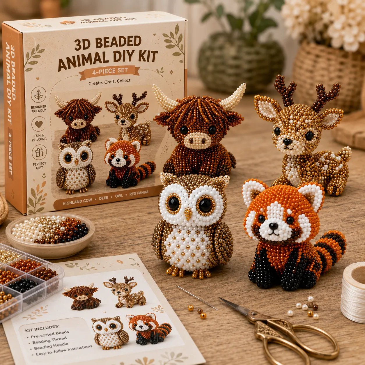 🧵✨ Tiny 3D Beaded Animal DIY Kit💖 A DIY Craft Kit So Cute You Won't Want To Stop Making Them