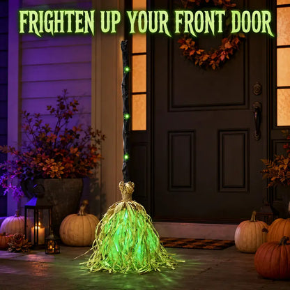 Animated Halloween Witch Broom with Lights, Music & Motion