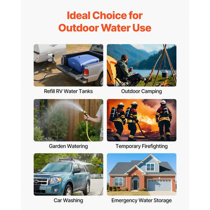 VEVOR Collapsible Water Storage Bladder Tank, 330L / 87.2 Gal, 1000D Dual-Layer PVC
