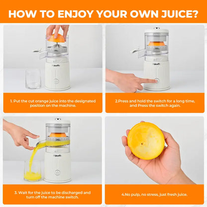 Pukomc Fast Juicer Machine Cordless & Rechargeable Electric Citrus Squeezer