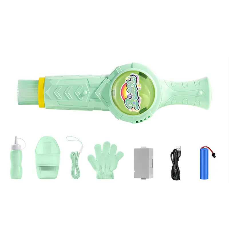 Multifunction Handheld Party Bubble Maker Toy - Elastic Bubble Spinner Wand with Colorful Smoke Effect, Portable for Interactive Play