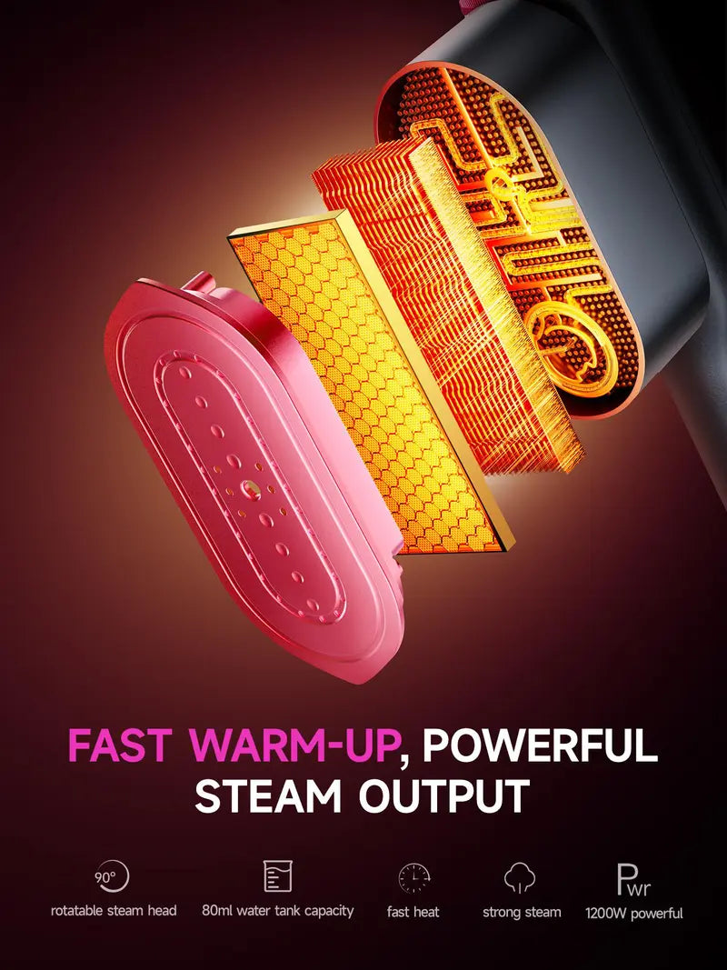 Dr.Flash Handheld Garment Steamer for Clothing, Portable Iron Steamer Combo, 7 Modes with LED Display, 90° Swivel Handle