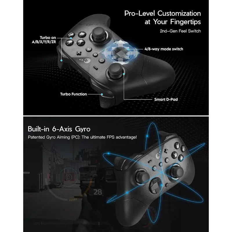PRO Gaming Controller (Black) – 3.25ms Low Latency