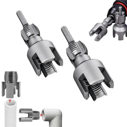 Pipe thread cutter close-up showing alloy steel cutting teeth and hex shank detail