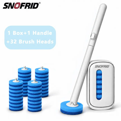Snofrid Disposable Toilet Brush Set with 32 Cleaner Refills