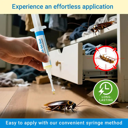 Indoor Cockroach Exterminator Gel – 2-Pack Syringes for American, German & Common Roaches