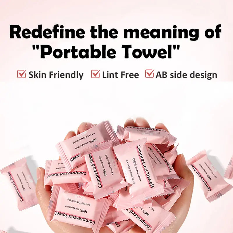 ICOTLE Compressed Towel Tablets - Disposable Face Towels for Travel, Camping & Hiking, 30 Count, 9.4" x 11.8"