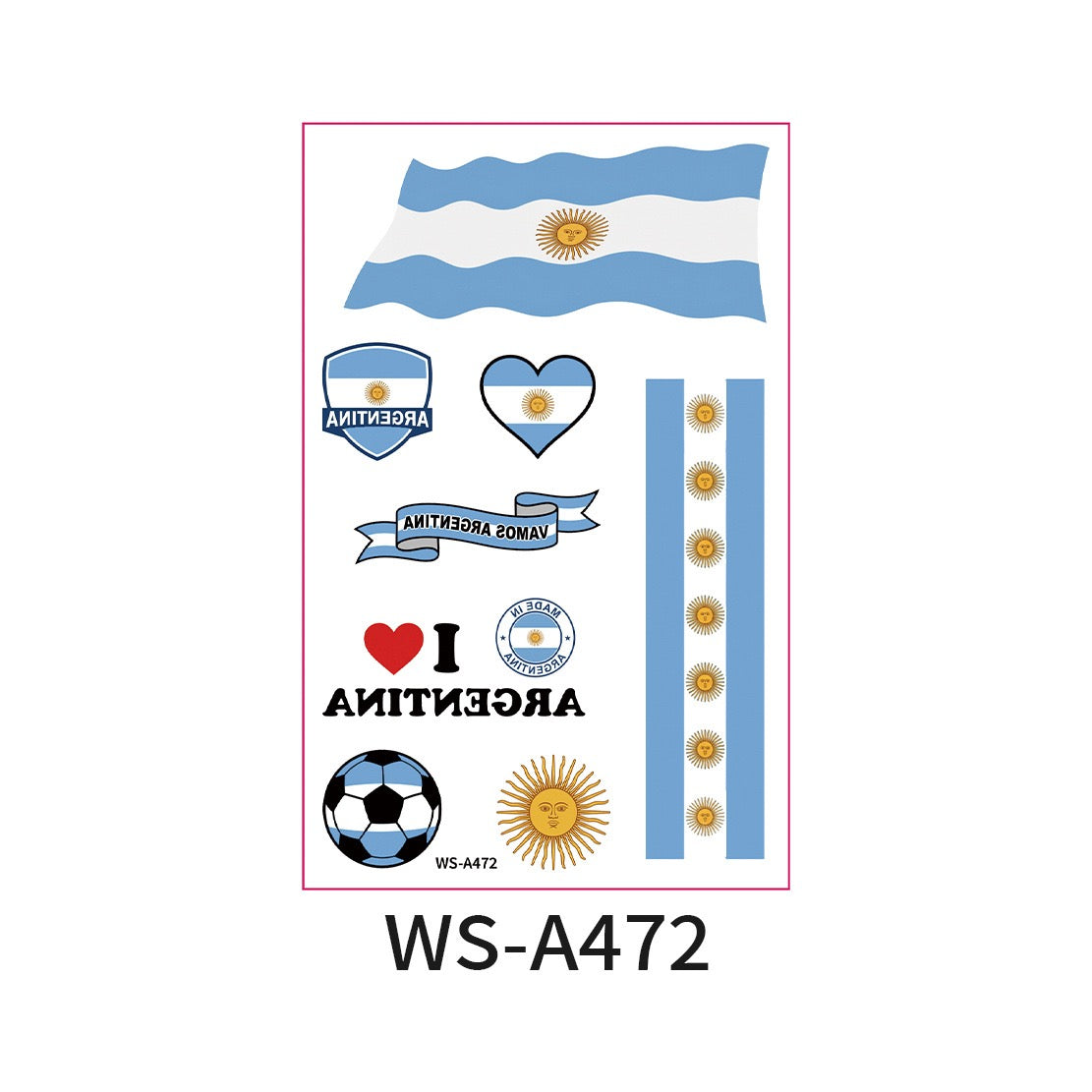 World Cup Country Flag Temporary Tattoos – Show Your Team Pride! （10PCS）