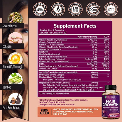 Advanced Hair, Skin & Nails Growth Formula – Doctor-Formulated with Collagen & Biotin for Intrinsic Beauty Support