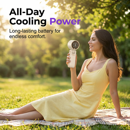 🌬️ LIMITED-TIME 50% OFF! ✨ Portable Handheld Fan – Digital Display, High-Speed, Adjustable ⚡