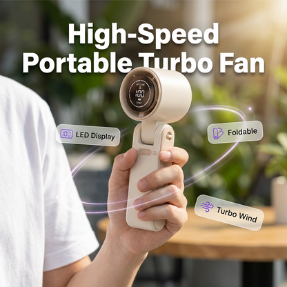 🌬️ LIMITED-TIME 50% OFF! ✨ Portable Handheld Fan – Digital Display, High-Speed, Adjustable ⚡