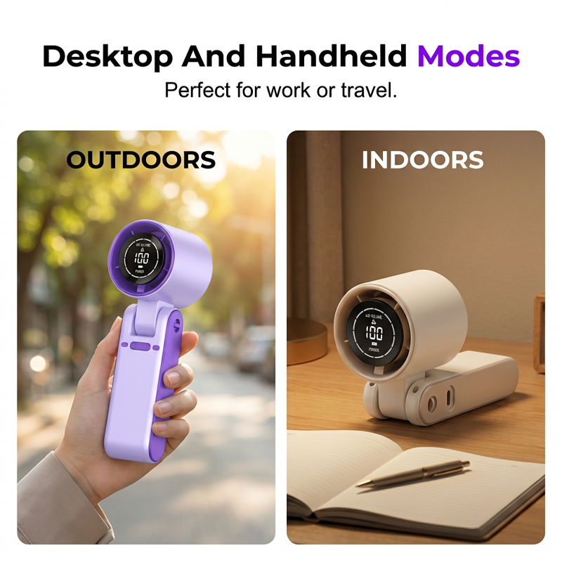 🌬️ LIMITED-TIME 50% OFF! ✨ Portable Handheld Fan – Digital Display, High-Speed, Adjustable ⚡