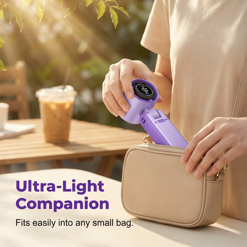 🌬️ LIMITED-TIME 50% OFF! ✨ Portable Handheld Fan – Digital Display, High-Speed, Adjustable ⚡
