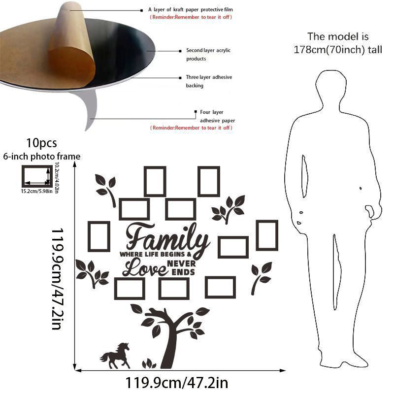 📢📢50% OFF !! ⏰3D Family Tree Photo Frame Wall Sticker
