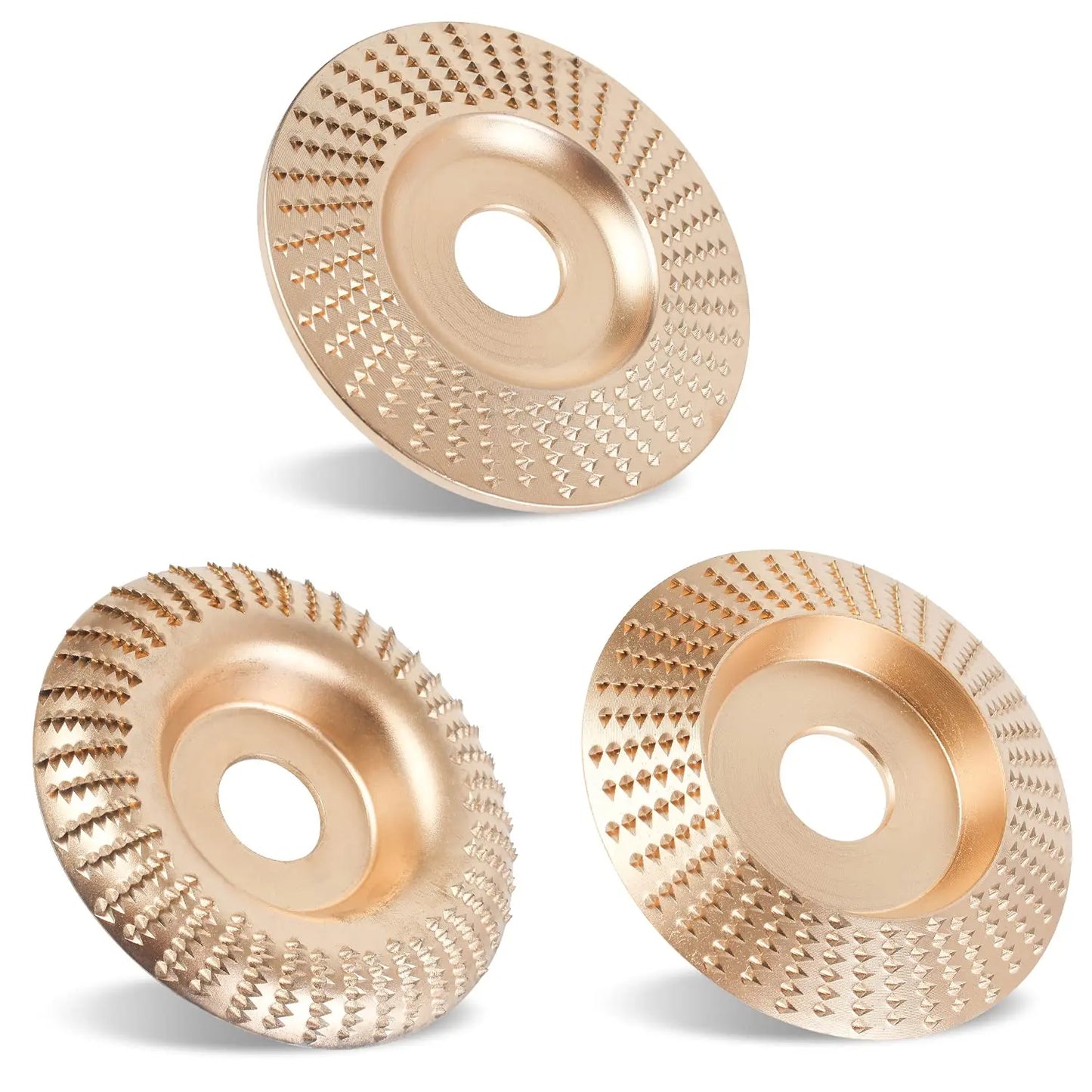 Wood Carving Disc Set for Angle Grinder 3Pcs, Grinding & Shaping Wheel for Wood Cutting, Durable Grinder Attachment Set