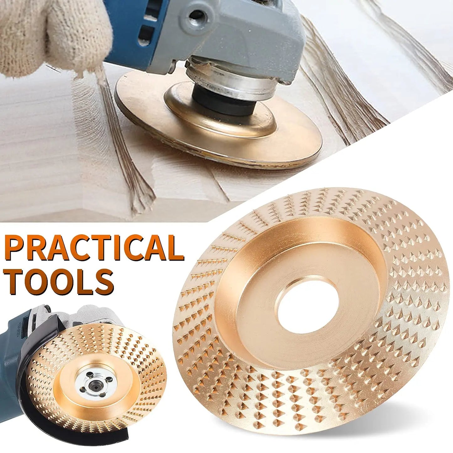 Wood Carving Disc Set for Angle Grinder 3Pcs, Grinding & Shaping Wheel for Wood Cutting, Durable Grinder Attachment Set